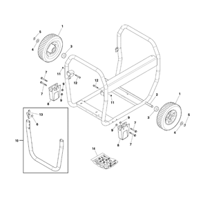 Wheel Kit Diagram and Parts List for 030790-00  Briggs and Stratton Generator